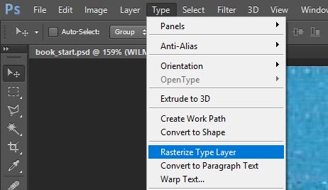 rasterize type layer