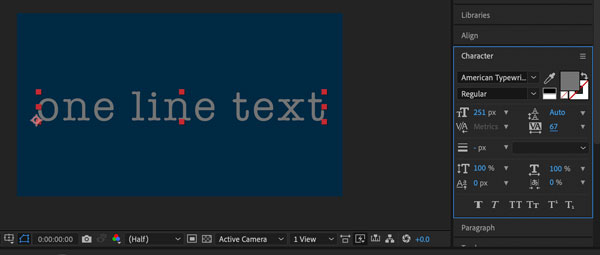 typewriter text animation in Adobe AfterEffect