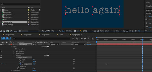 fading text animation in Adobe AfterEffect