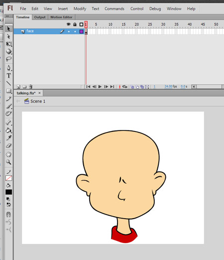Adobe Flash head drawing