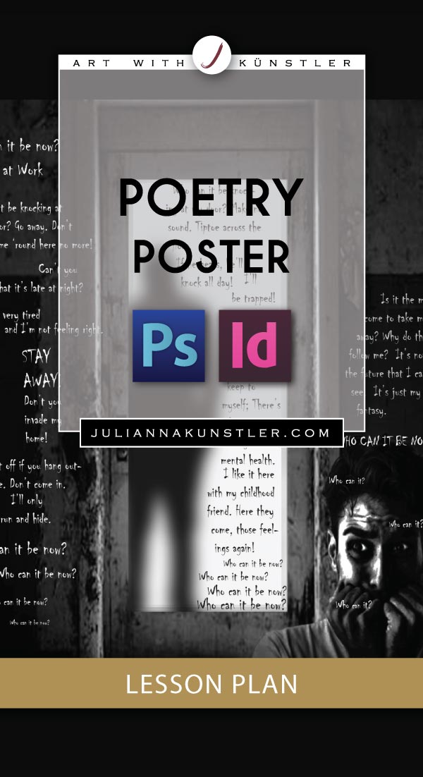 Poetry poster. Photoshop and InDesign assignment. Lesson plan.