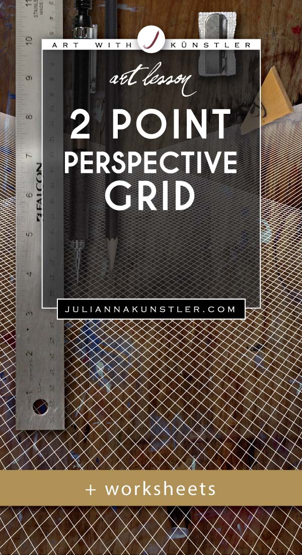 Drawing a grid in 2 point perspective. Lesson plan and worksheets.