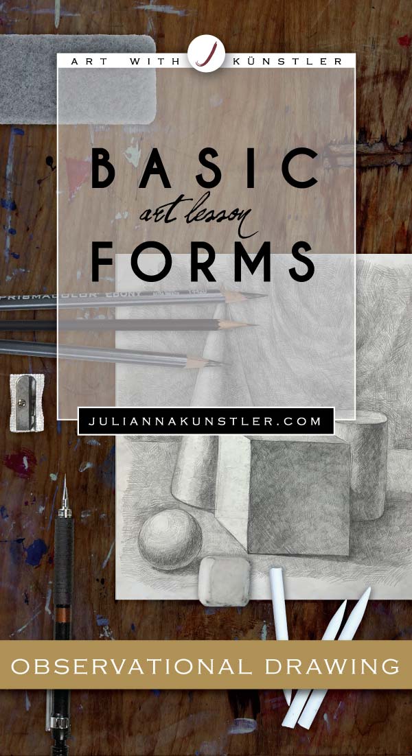 Basic forms observational value drawing. Shading pattern and stroke techniques. Lesson plan.