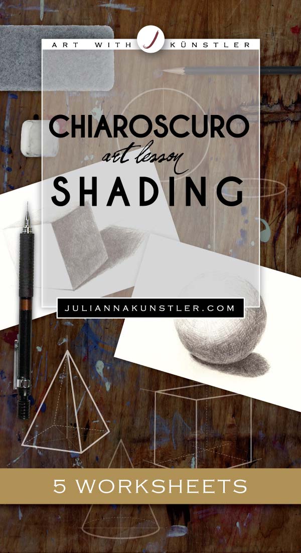 basic 3-D form construction and shading. Apply chiaroscuro shading pattern. Lesson plan.
