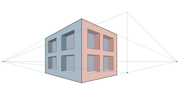 buildings in 2 point perspective