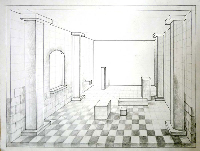 How To Draw A Room In 1 Point Perspective