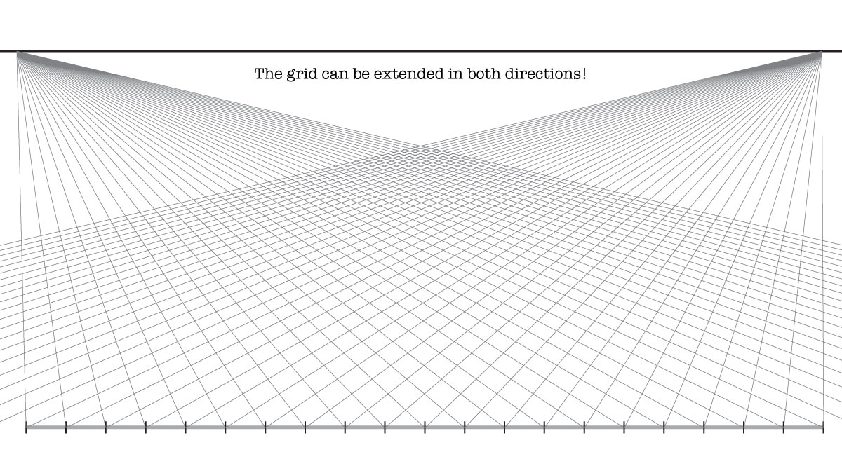 grid in 2 point perspective