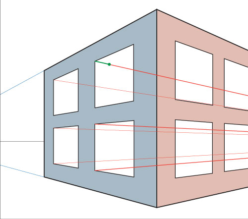 2 point perspective: walls
