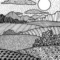 landscape doodle pattern
