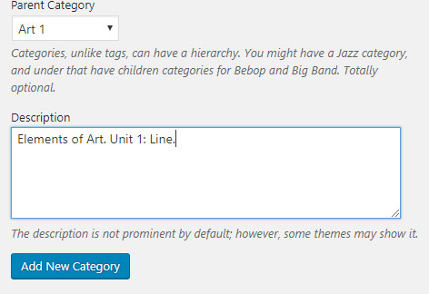 subcategory setting