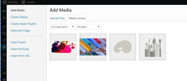 add media to a page