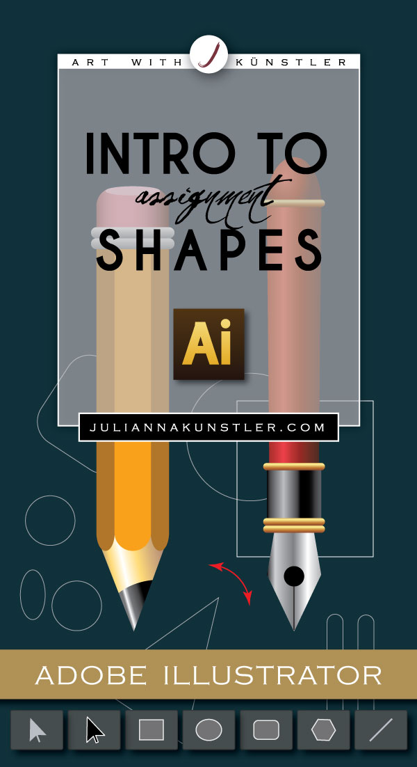 Intro to shapes in Adobe Illustrator. Color properties, gradients, pathfinder, alignment. Pencil and pen projects.
