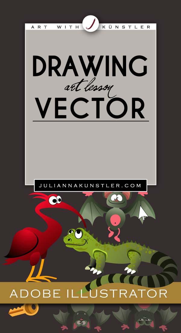 Six vector drawings. Adobe Illustrator assignment for beginners. Lesson plan with templates.