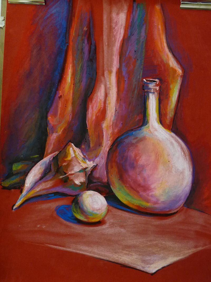 Manmade Objects in Oil Pastel