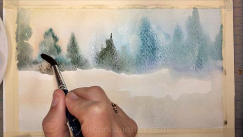 How To Paint A Watercolor Landscape In Just One Color - Doodlewash®