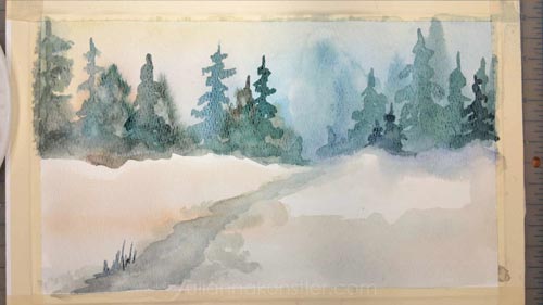 watercolor trees techniques