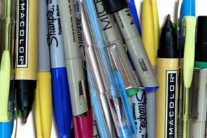 markers and pens